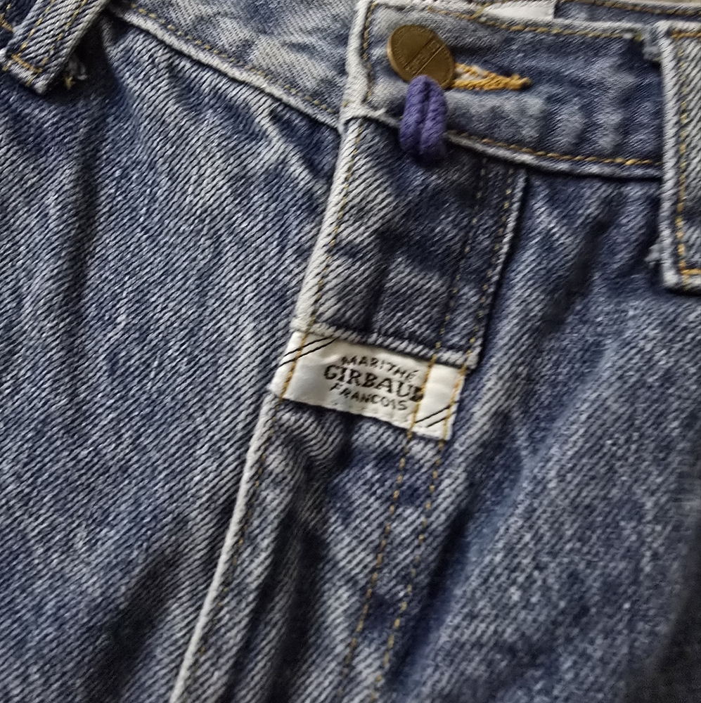 Vintage 90s Marithe Francois Girbaud Femme Stonewash Denim Long Cut-Off Shorts. - Picture 10 of 13